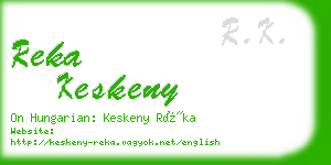 reka keskeny business card